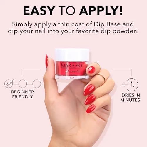 Kiara Sky Dip Powder, Black To Black, 28g (1oz) | Long-lasting, lightweight nails with vitamins thumbnail 5