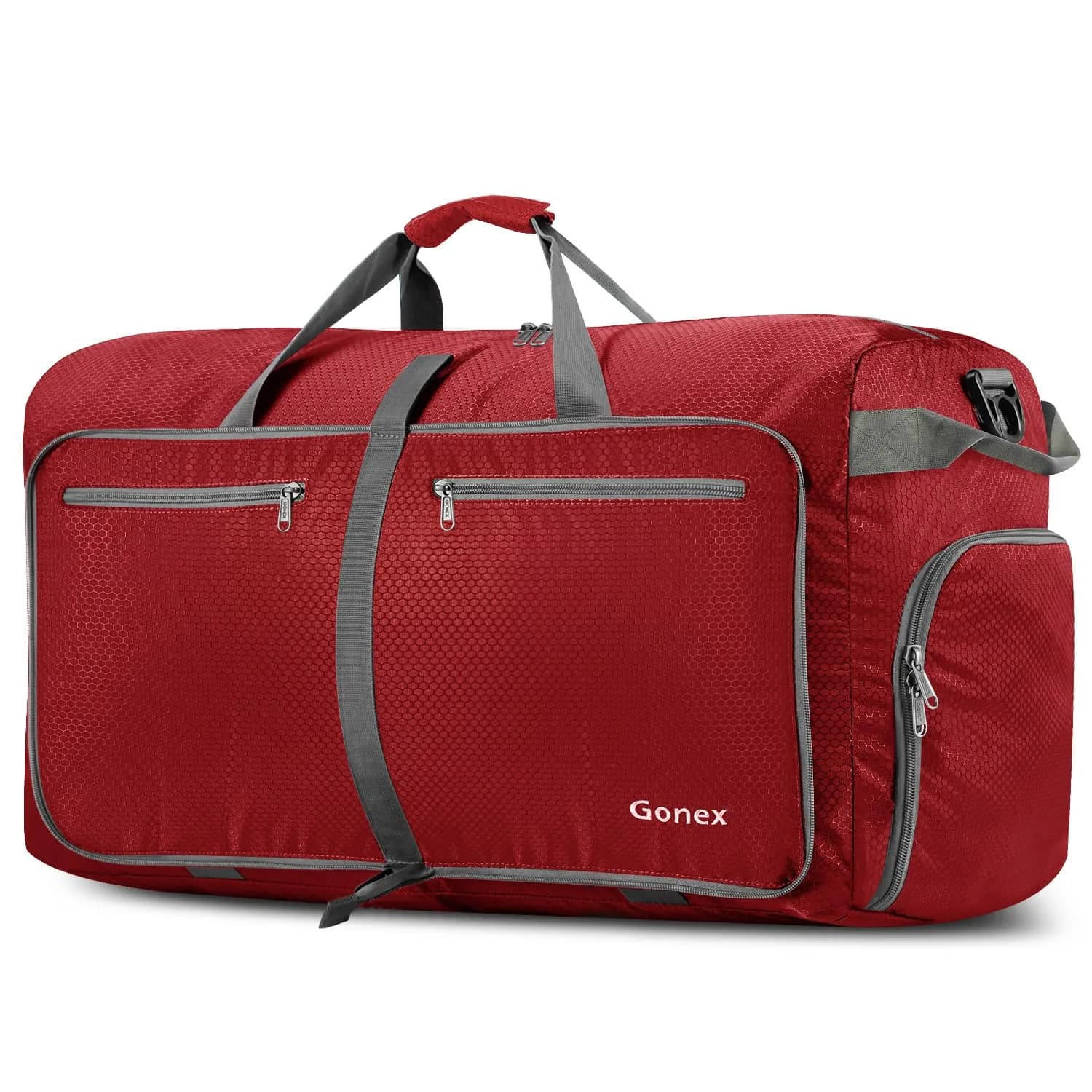 Gonex 60L Foldable Travel Duffle Bag with Shoe Compartment, Lightweight | 60L Capacity, Water-Resistant, Compact & Durable