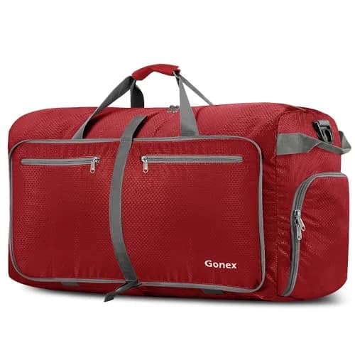 Gonex 60L Foldable Travel Duffle Bag with Shoe Compartment, Lightweight | 60L Capacity, Water-Resistant, Compact & Durable thumbnail 1