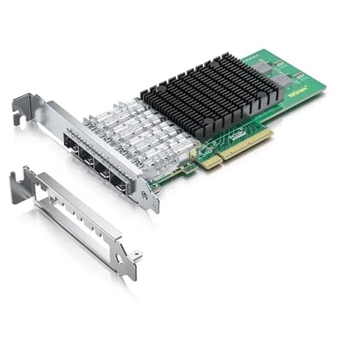 10Gtek Quad SFP+ Port 10Gb PCI-E NIC Network Card | Intel XL710-BM1 Controller, PCIe 3.0 x8 thumbnail 1
