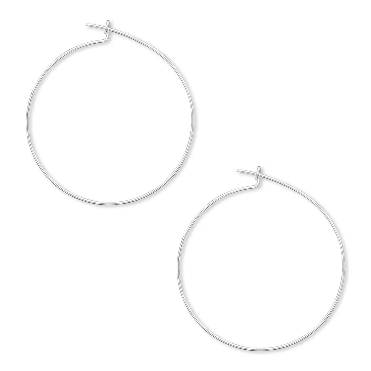Bedazzlinbeads Silver Jewelry Finding 24 pcs | 1 inch Round Ring Hoop Wire for Earrings & Charms — Silver