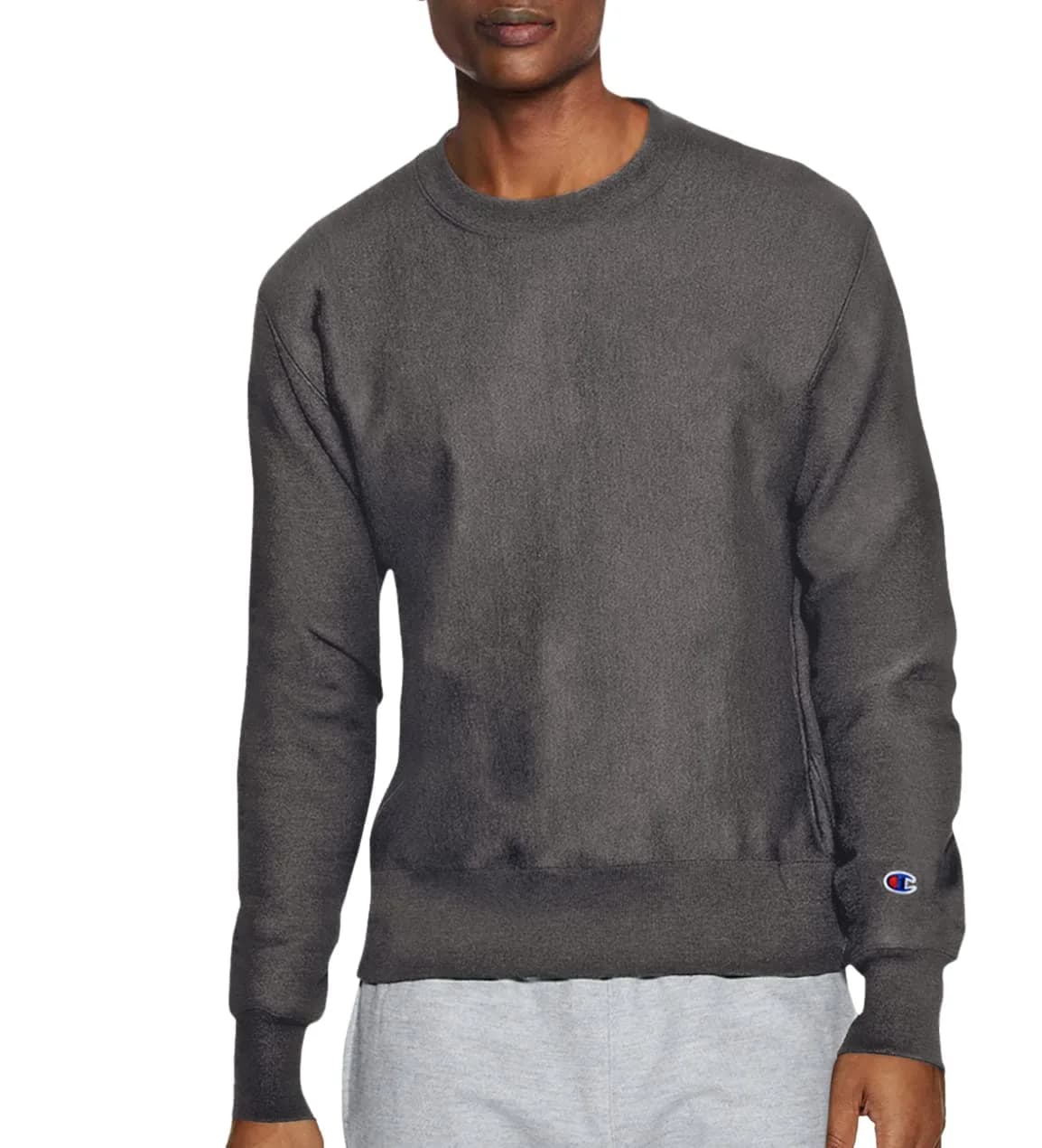 Champion Men's Reverse Weave Sweatshirt, Granite Heather-GF70 | Classic Heavyweight Crew Neck for Men