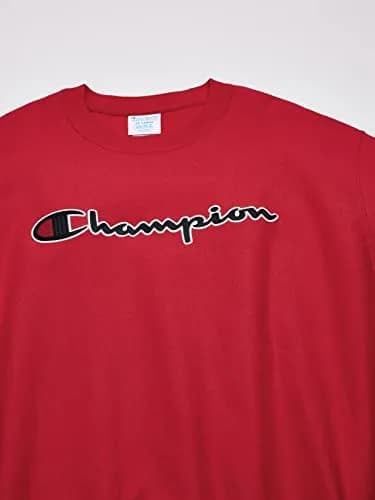 Champion Men's Reverse Weave Sweatshirt, Team Red Scarlet, Large | Heritage Heavyweight Crew for Street & Sports thumbnail 2