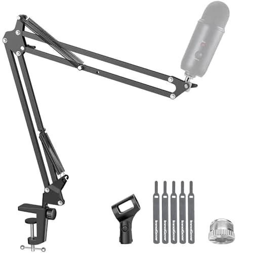 InnoGear Microphone Boom Arm Stand for Blue Yeti Fifine HyperX | Adjustable, Heavy-Duty Steel, Space-Saving Design thumbnail 1