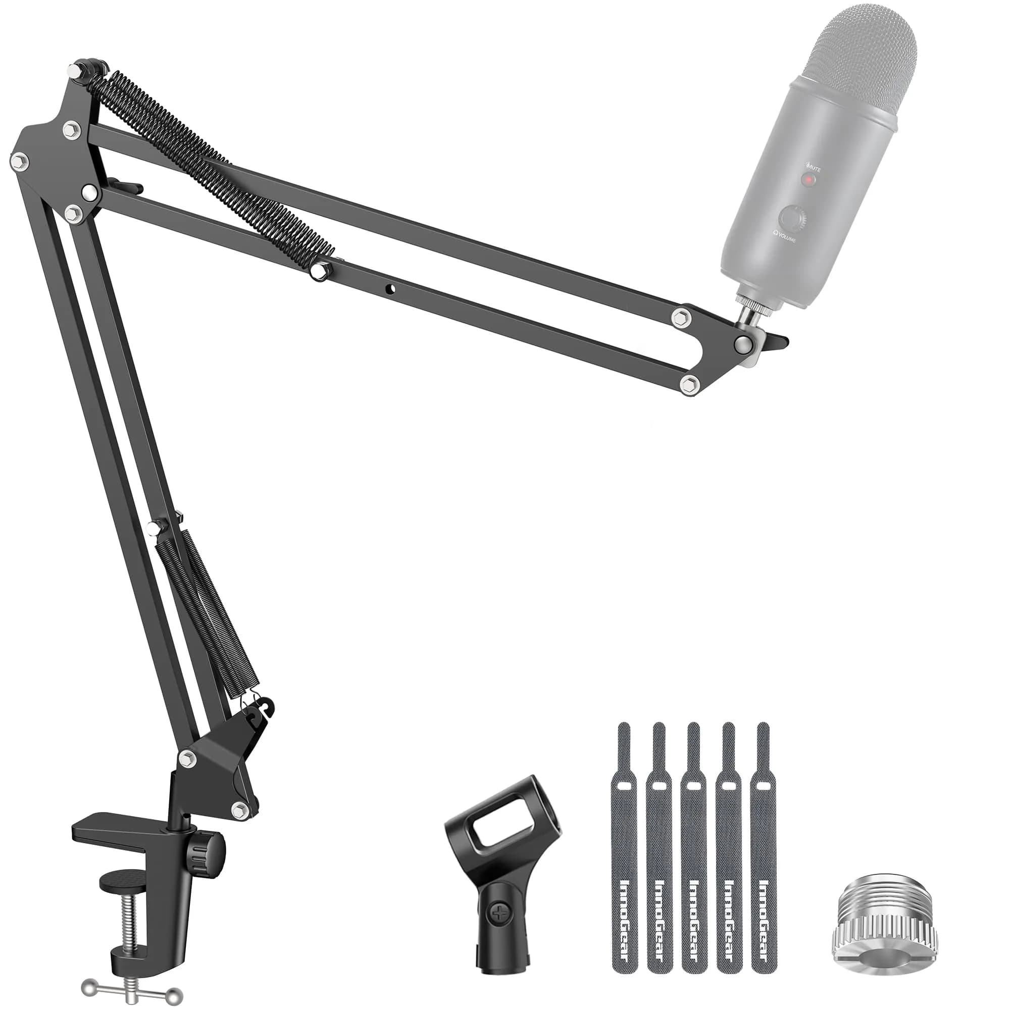InnoGear Microphone Boom Arm Stand for Blue Yeti Fifine HyperX | Adjustable, Heavy-Duty Steel, Space-Saving Design