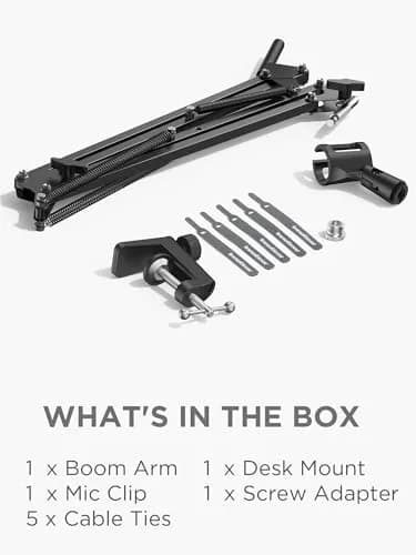 InnoGear Microphone Boom Arm Stand for Blue Yeti Fifine HyperX | Adjustable, Heavy-Duty Steel, Space-Saving Design thumbnail 8