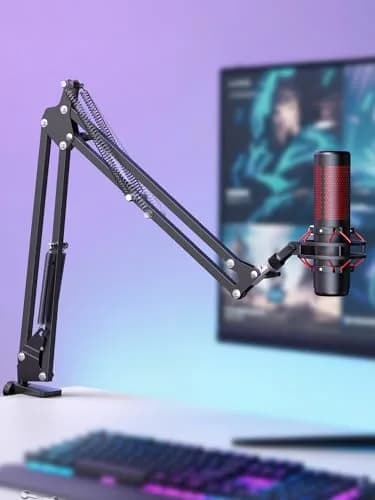 InnoGear Microphone Boom Arm Stand for Blue Yeti Fifine HyperX | Adjustable, Heavy-Duty Steel, Space-Saving Design thumbnail 9