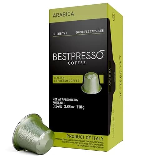 Bestpresso Coffee for Nespresso Original Machine 120 pods | Certified Arabica Blend, Light Intensity, Compatible with Nespresso Original thumbnail 1