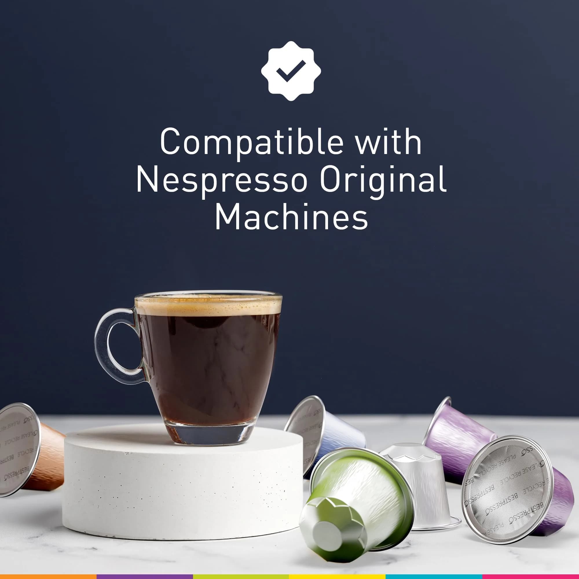 Bestpresso Coffee for Nespresso Original Machine 120 Aluminum Pods | Certified Genuine Espresso Intenso Blend thumbnail 2