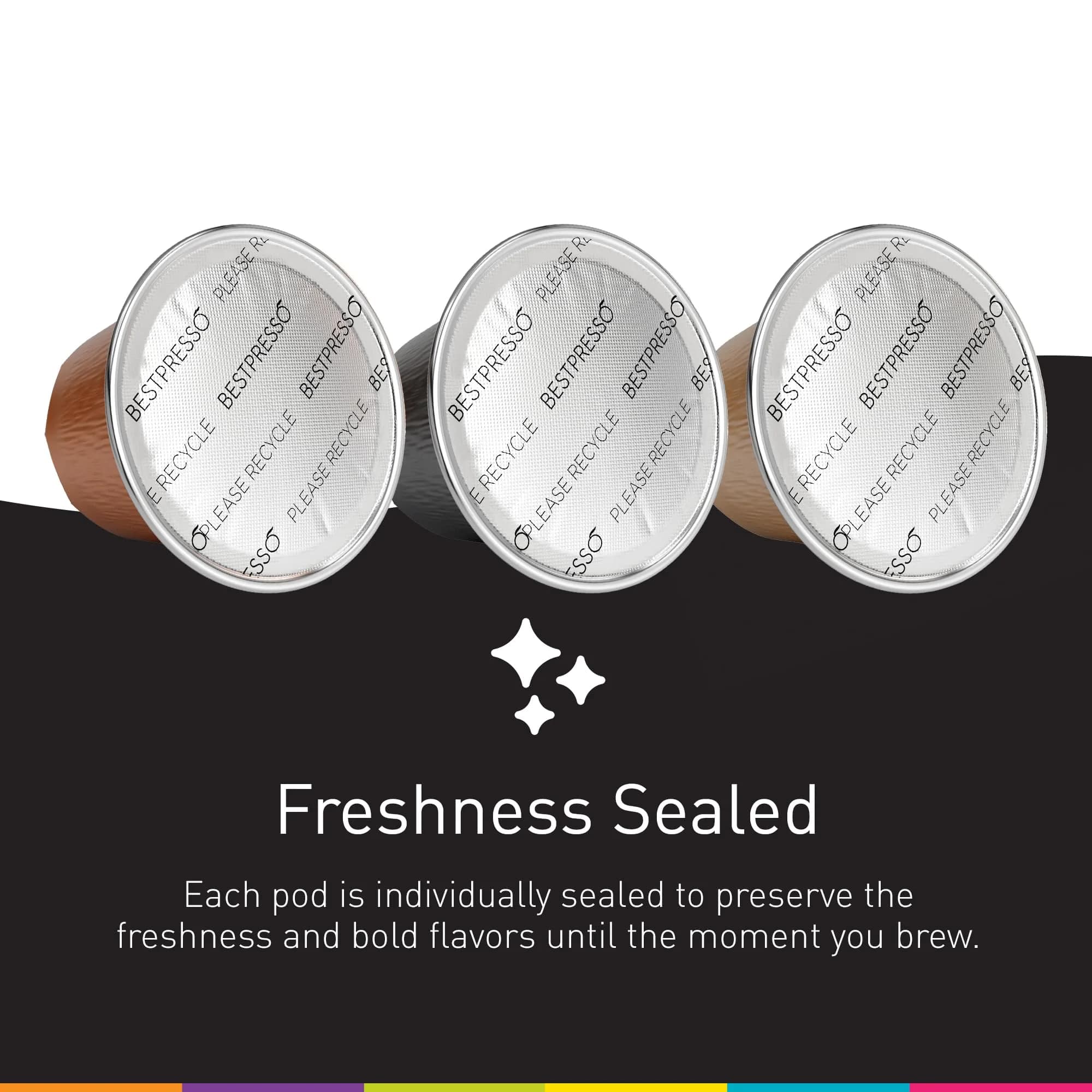 Bestpresso Coffee for Nespresso Original Machine 120 Aluminum Pods | Certified Genuine Espresso Intenso Blend thumbnail 3