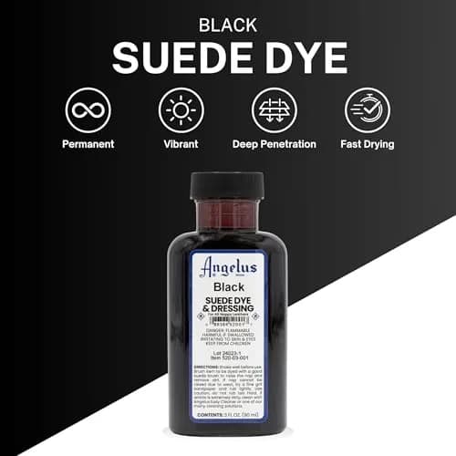 Angelus Black Suede Dye 88.7 ml (3 oz) | Restores Faded Suede & Nubuck thumbnail 2