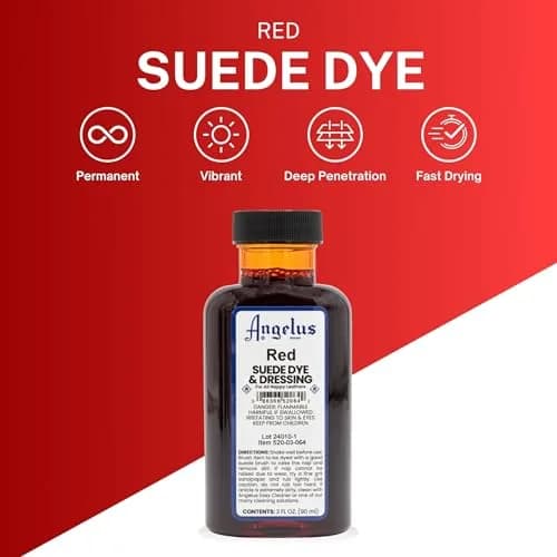 Angelus Red Suede Dye 88.7 ml (3 oz) | Restores & Enhances Nappy Leather thumbnail 4