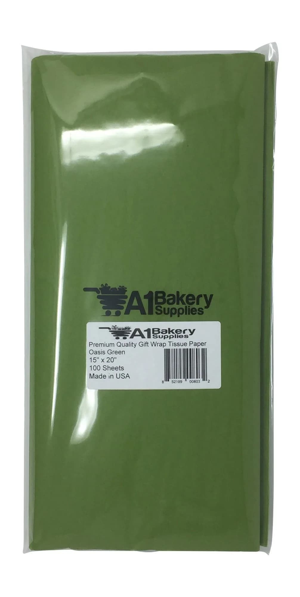 A1 Bakery Supplies Oasis Green Tissue Paper 15x20 | Premium Gift Wrap Sheets for Celebrations — Oasis Green