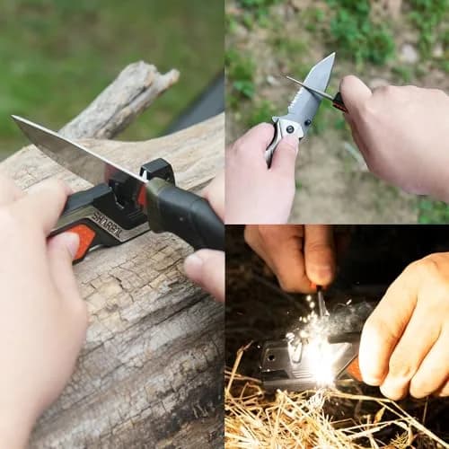 SHARPAL 101N 6-in-1 Pocket Knife Sharpener & Survival Tool | Tungsten Carbide, Ceramic, Diamond Rods, Fire Starter, Whistle thumbnail 4