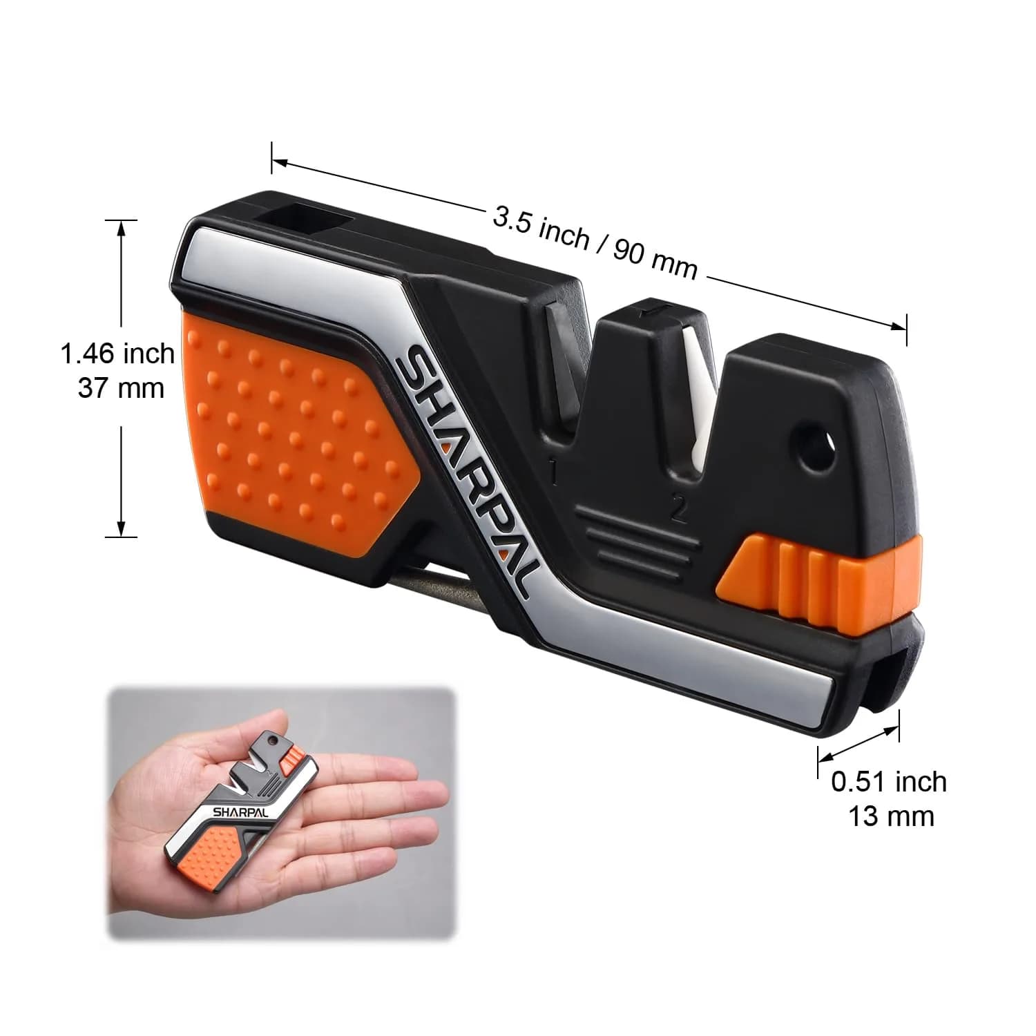 SHARPAL 101N 6-in-1 Pocket Knife Sharpener & Survival Tool | Tungsten Carbide, Ceramic, Diamond Rods, Fire Starter, Whistle - view 6