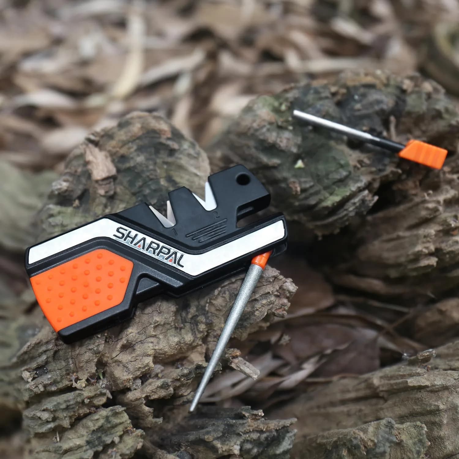 SHARPAL 101N 6-in-1 Pocket Knife Sharpener & Survival Tool | Tungsten Carbide, Ceramic, Diamond Rods, Fire Starter, Whistle - view 3