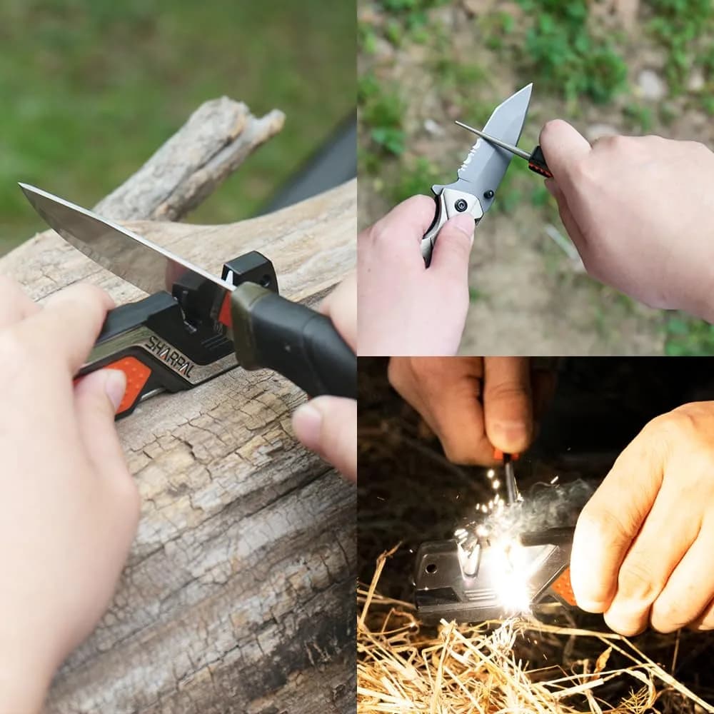 SHARPAL 101N 6-in-1 Pocket Knife Sharpener & Survival Tool | Tungsten Carbide, Ceramic, Diamond Rods, Fire Starter, Whistle - view 4