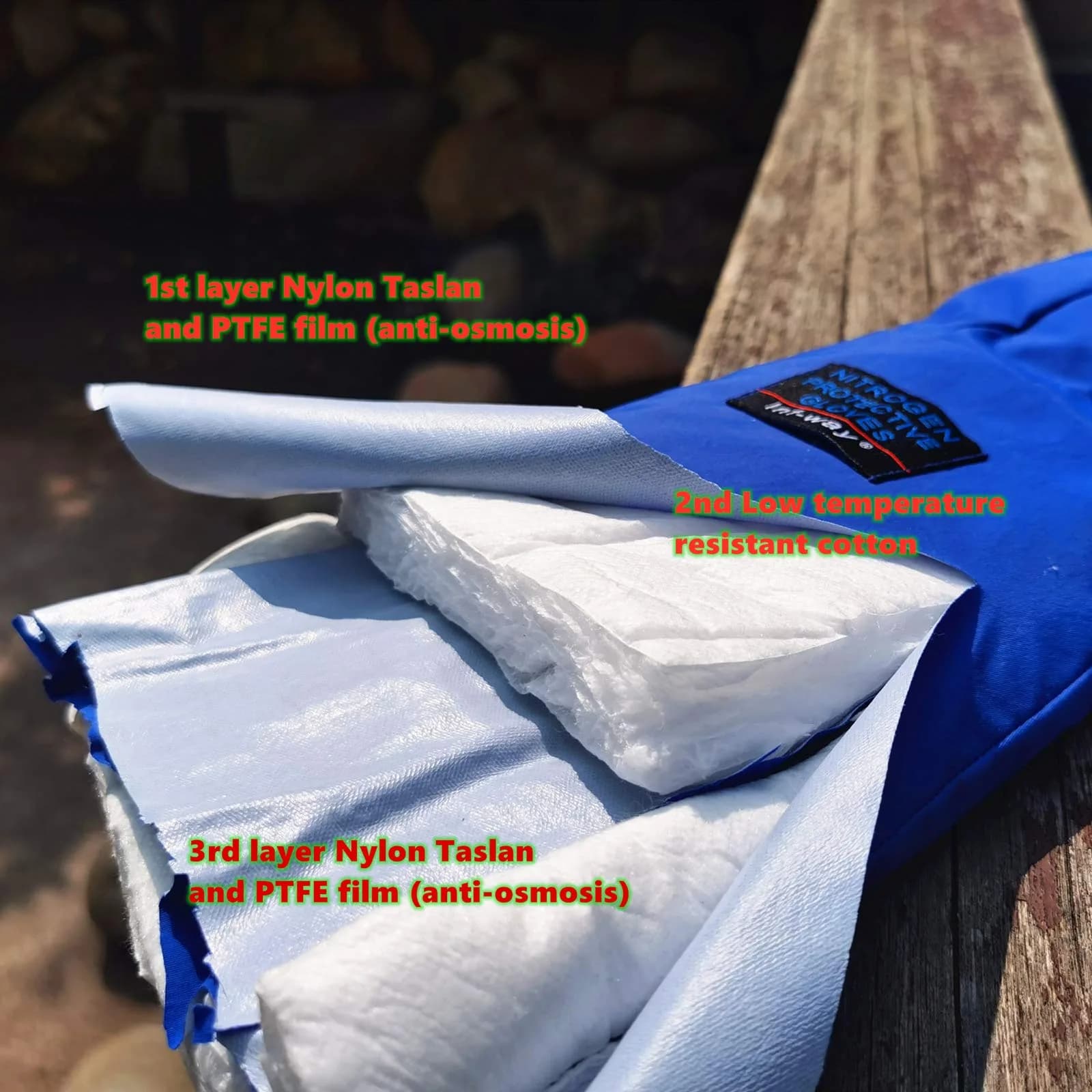 Inf-way Cryogenic Gloves Blue Wrist Length/13" | EN 511 Certified for -268°C Protection - view 4