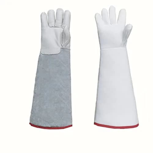Inf-way White Shoulder Length Cryogenic Gloves - 24.5" for Extreme Cold Protection - main product image