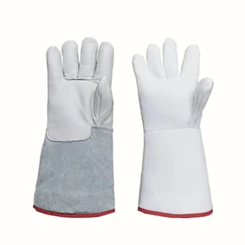 Inf-way White Mid Arm Length/13.8" Cryogenic Gloves - Certified for Extreme Cold Protection thumbnail 1