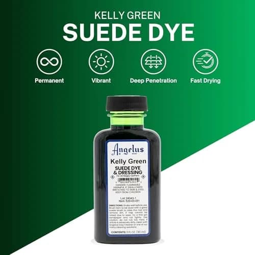 Angelus Kelly Green Suede Dye 88.7ml (3 oz) | Restores Nappy & Smooth Leather thumbnail 3