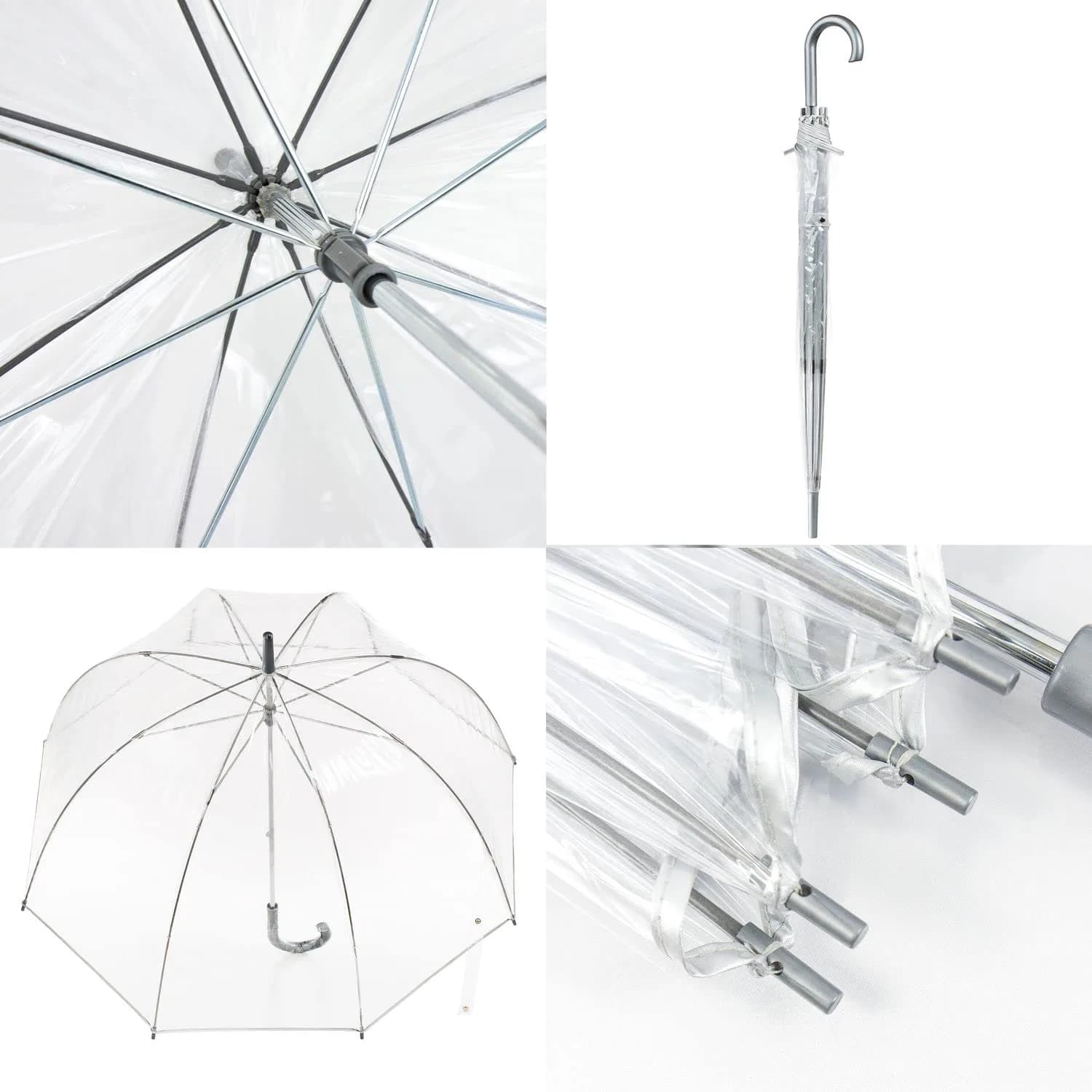 totes Clear Bubble Umbrella with Clear Grey Handle - 1 Pack - view 3