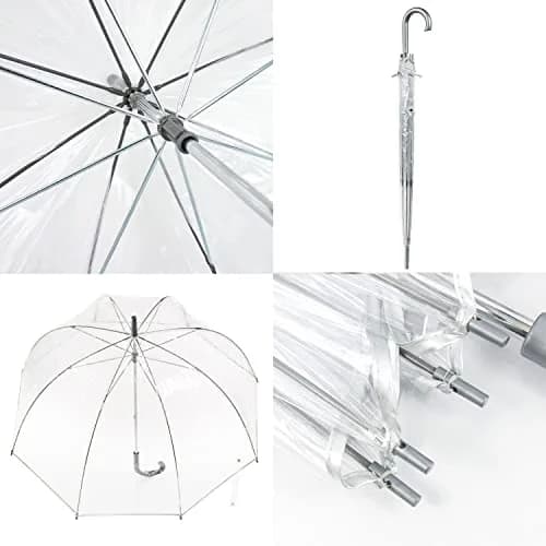totes Clear Bubble Umbrella – Transparent Dome Coverage – 130 cm (51 inches) Canopy | Windproof & Rainproof for Everyday Protection thumbnail 3