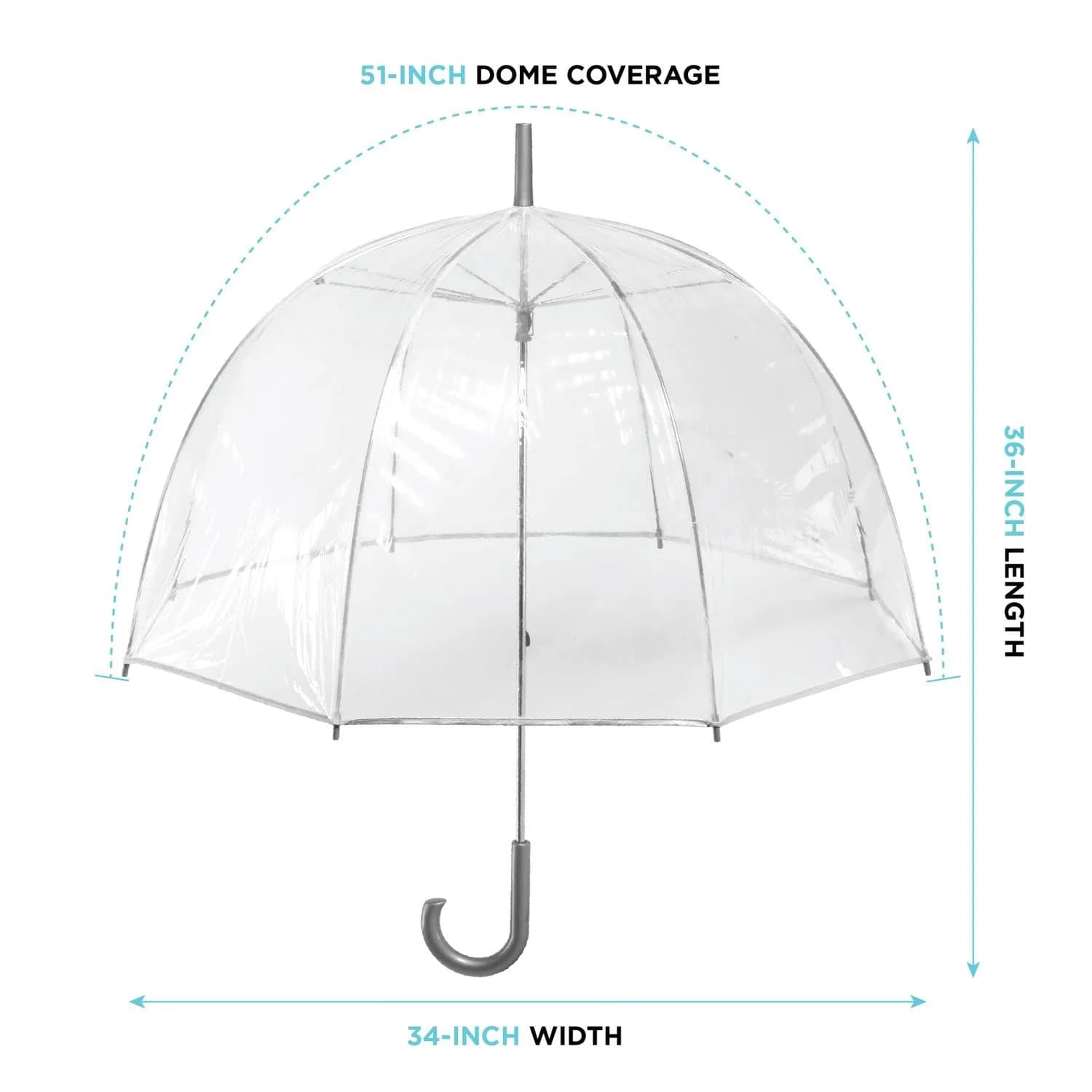 totes Clear Bubble Umbrella with Clear Grey Handle - 1 Pack - view 4