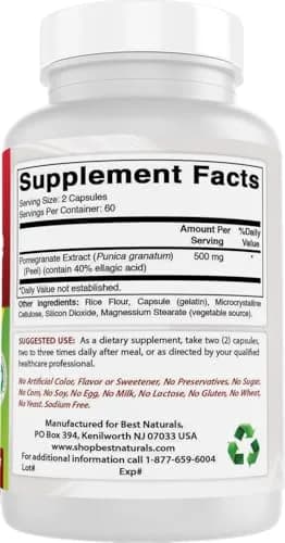 Best Naturals Pomegranate Extract 250 mg 120 Capsules | Antioxidant Support for Adults in India thumbnail 6