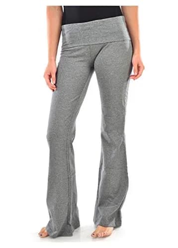 MOPAS Women's Soft Comfy Cotton Spandex Yoga Sweat Lounge Pants L | High Rise, Charcoal Grey thumbnail 1