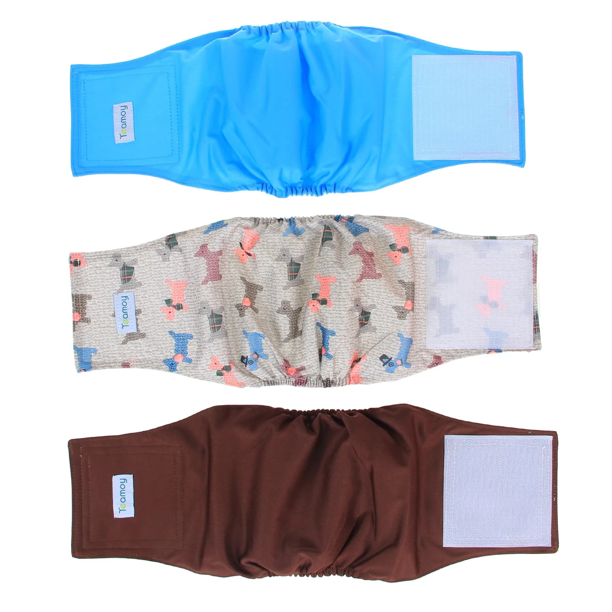 Teamoy Reusable Dog Diapers for Male Dogs, Pack of 3 Medium Belly Bands | Washable & Leak-Proof for Incontinence & Training