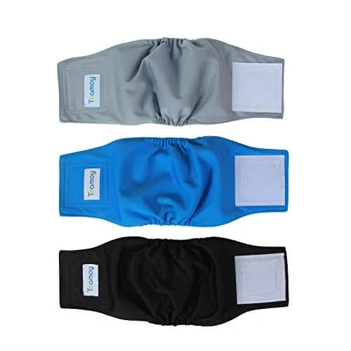 Teamoy Male Dog Belly Band Reusable Wrap Diapers 3 Pack X-Small 7"-9" Waist | Washable Puppy Belly Bands for Male Dogs thumbnail 1