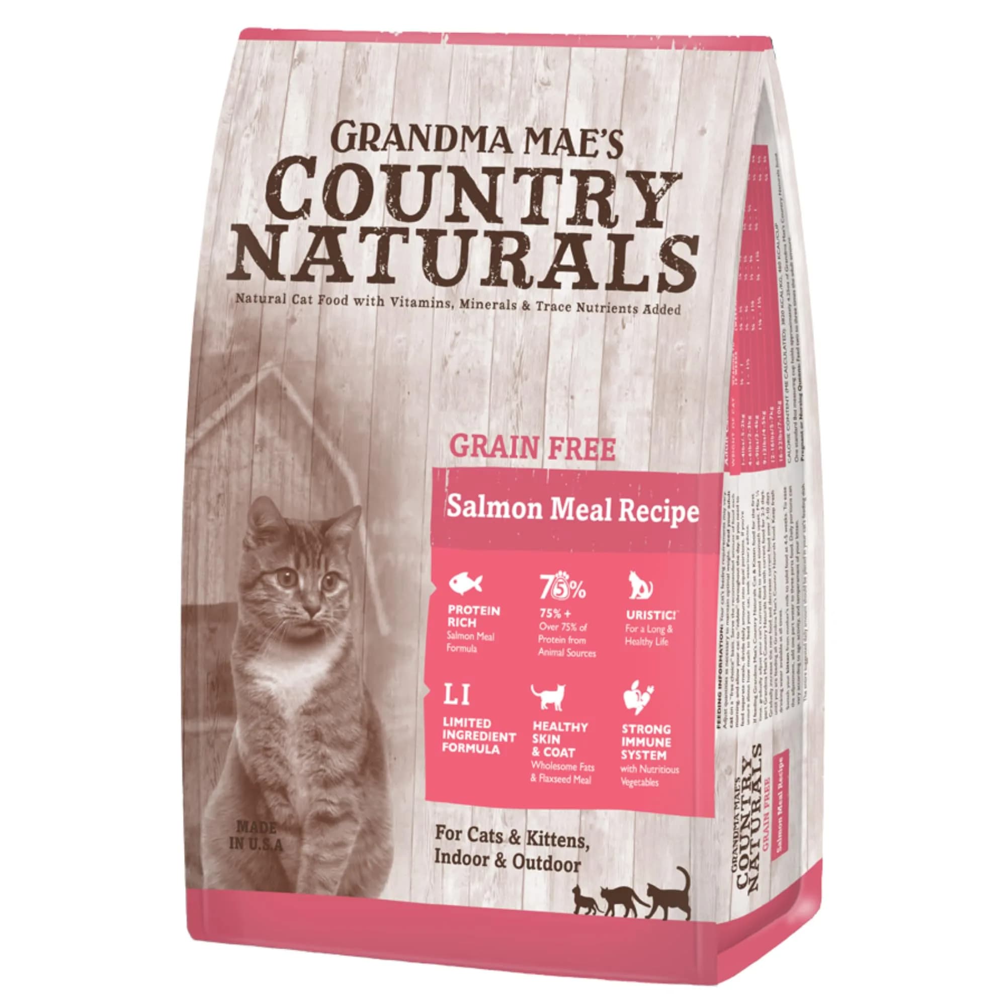Grandma Mae’s Country Naturals Dry Cat Food, Grain Free Salmon | Nutrient Dense & USA Made