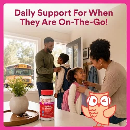 SmartyPants Kids Probiotic & Prebiotic Gummies Strawberry 60 Count (30 Day Supply) | Clinically Studied for Digestive Health & Immune Support thumbnail 9