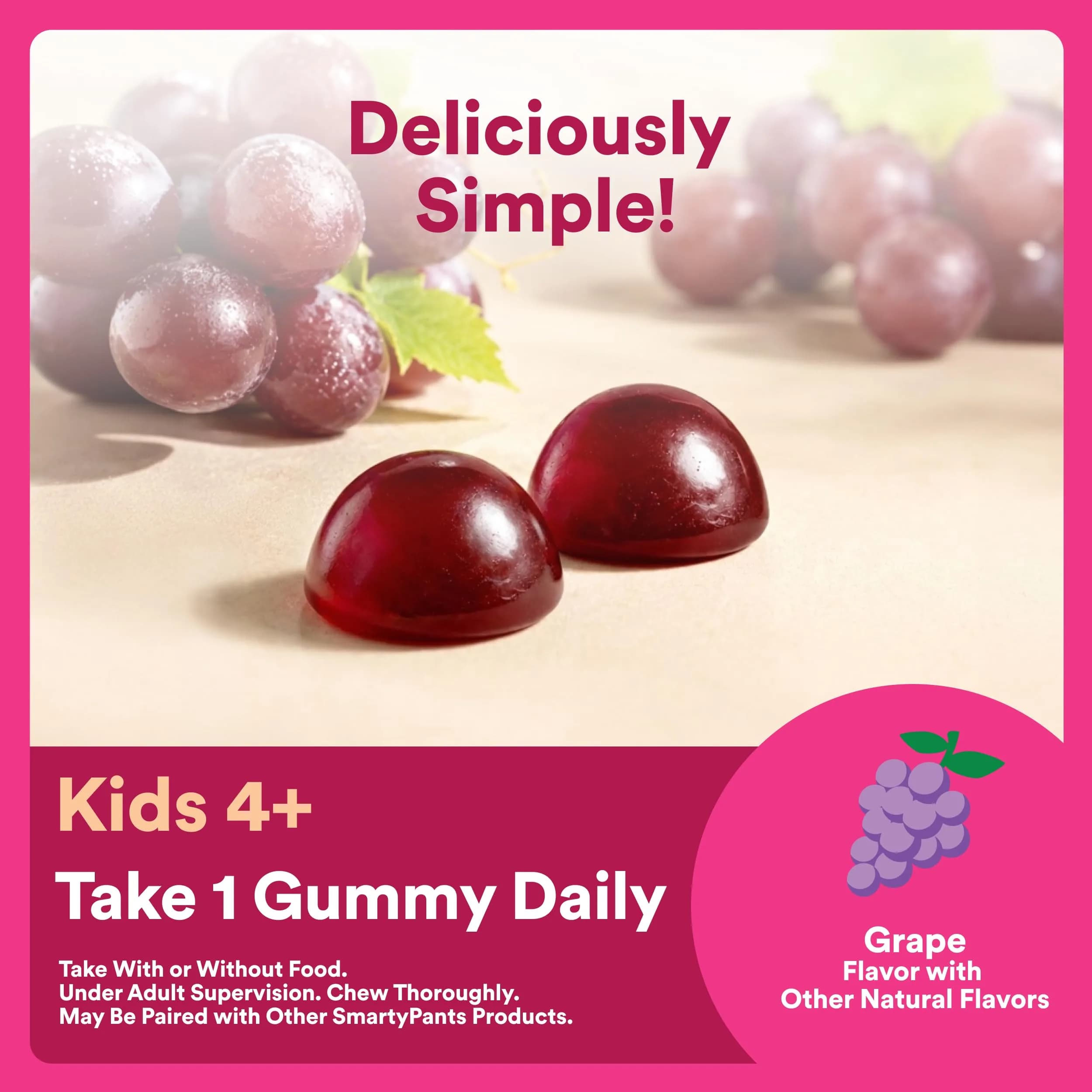 SmartyPants Kids Probiotic & Prebiotic Gummies Grape 60 Count (30 Day Supply) | Clinically Studied for Digestive & Immune Support - view 6