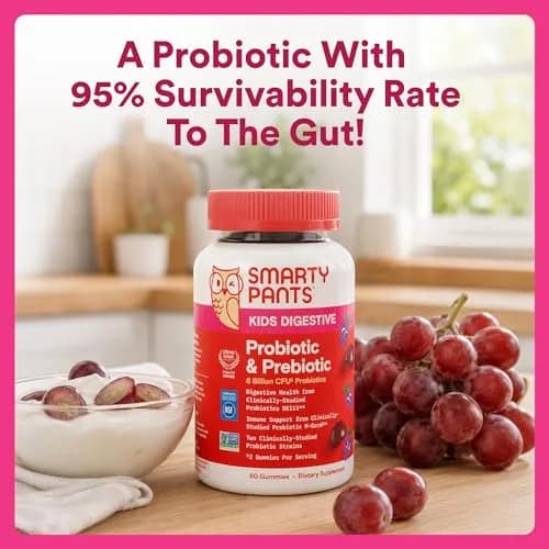 SmartyPants Kids Probiotic & Prebiotic Gummies Grape 60 Count (30 Day Supply) | Clinically Studied for Digestive & Immune Support thumbnail 7