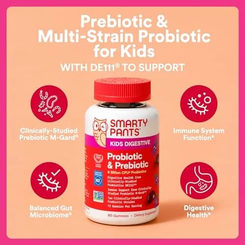 SmartyPants Kids Probiotic & Prebiotic Gummies Grape 60 Count (30 Day Supply) | Clinically Studied for Digestive & Immune Support thumbnail 2