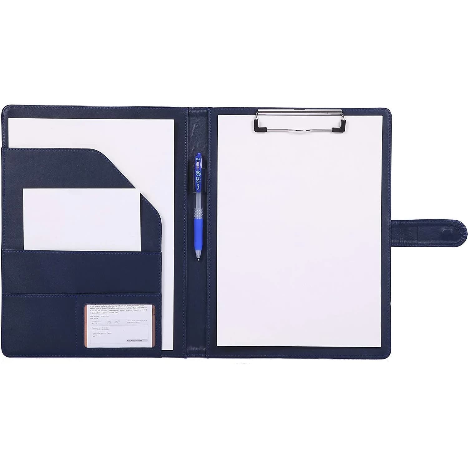 Mymazn Padfolio Clipboard Folder Portfolio with Cover for Legal Pad Holder Letter Size A4 Writing Pad (Red) — Blue