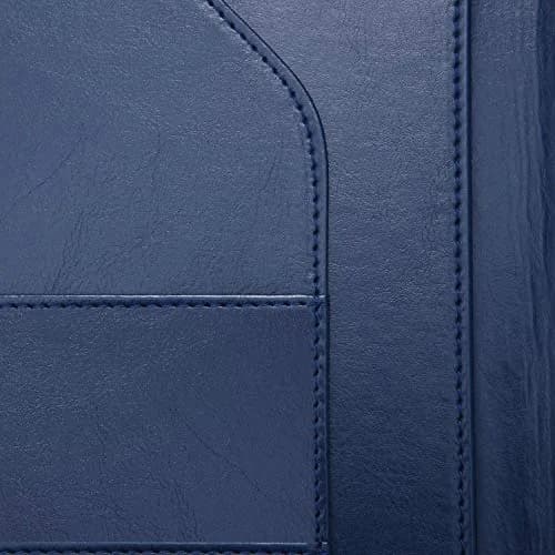 Mymazn Blue Faux Leather Padfolio Clipboard Folder Portfolio with Cover for A4 & Letter Size Refillable Writing Notepad | Holds 50 Sheets thumbnail 4