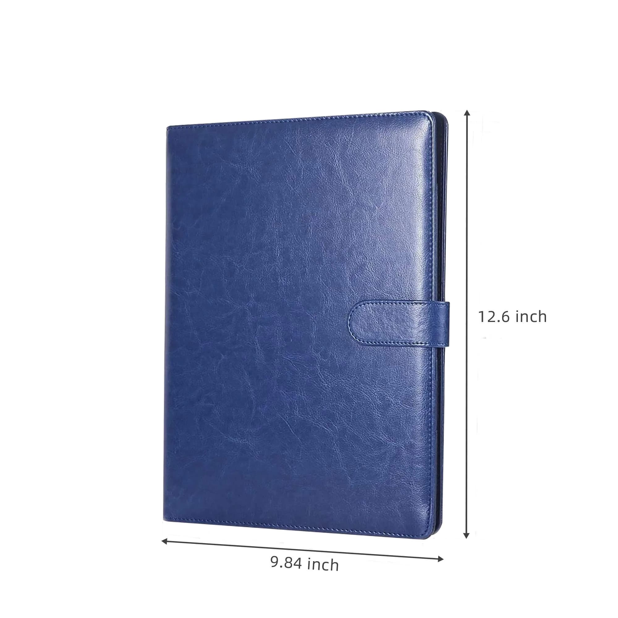Mymazn Blue Faux Leather Padfolio Clipboard Folder Portfolio with Cover for A4 & Letter Size Refillable Writing Notepad | Holds 50 Sheets - view 2