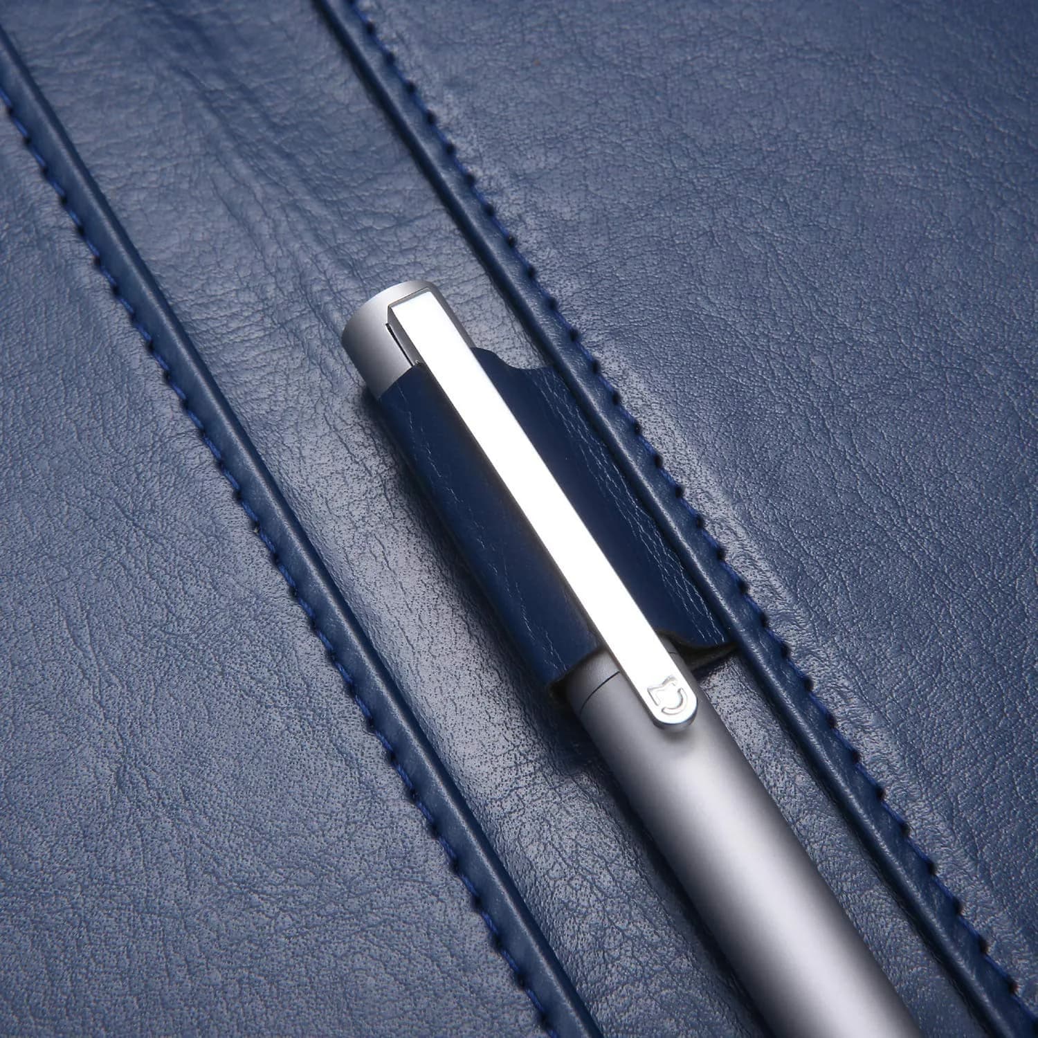 Mymazn Blue Faux Leather Padfolio Clipboard Folder Portfolio with Cover for A4 & Letter Size Refillable Writing Notepad | Holds 50 Sheets - view 3