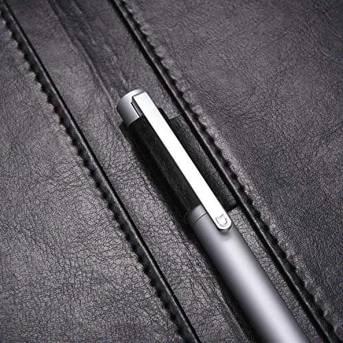 Mymazn Black Faux Leather Padfolio Clipboard Folder Portfolio with Pen Holder for Letter Size A4 Writing Pad | Professional Business & Office Organizer thumbnail 3