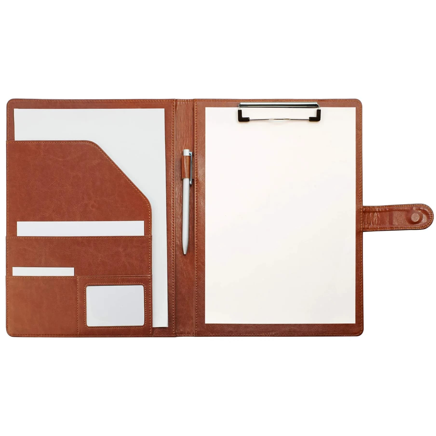 Mymazn Padfolio Clipboard Folder Portfolio with Cover for Legal Pad Holder Letter Size A4 Writing Pad (Red) — Brown