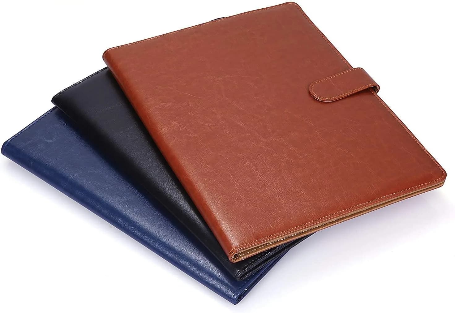 Mymazn Faux Leather Padfolio with Clip for Letter & A4 Size, Brown | Professional Business Organizer - view 8