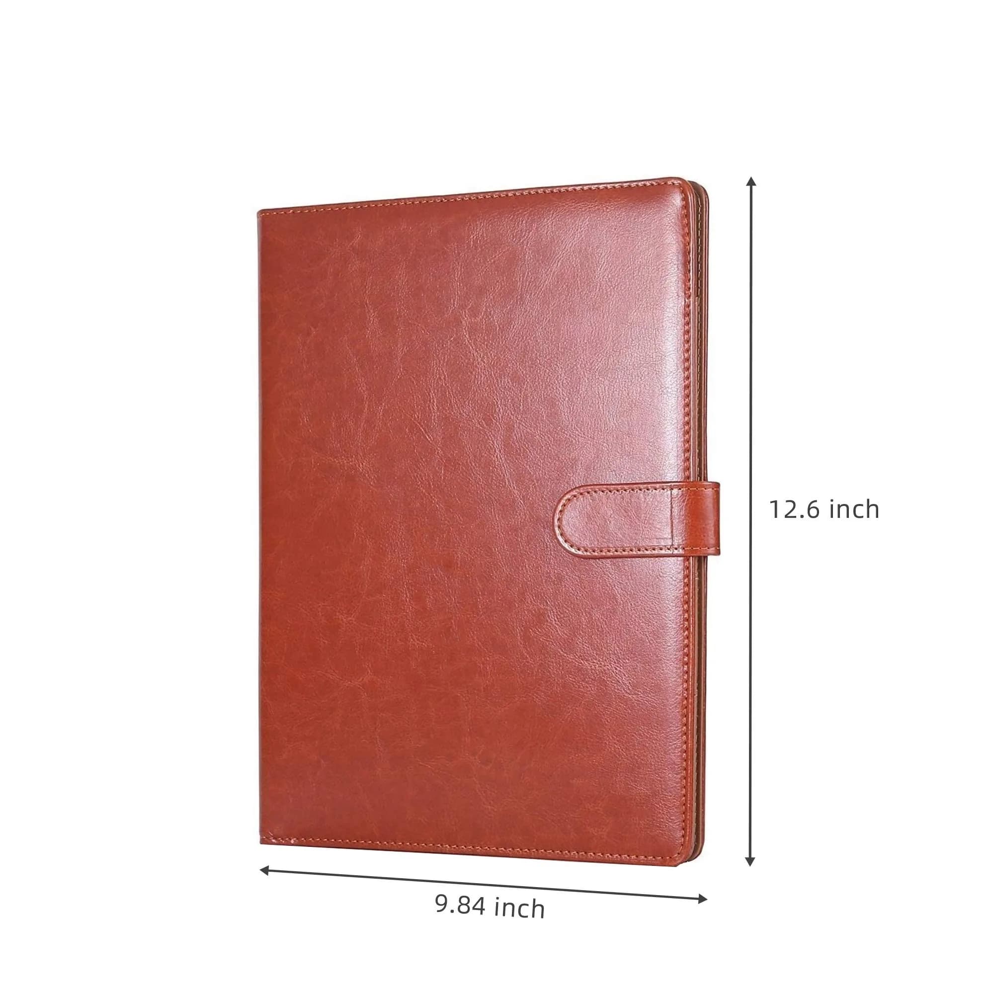 Mymazn Faux Leather Padfolio with Clip for Letter & A4 Size, Brown | Professional Business Organizer - view 2