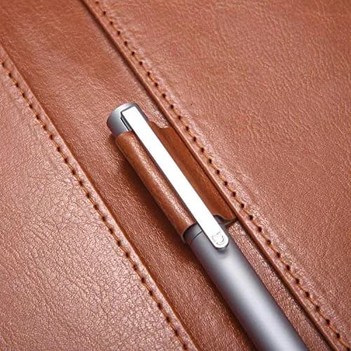 Mymazn Faux Leather Padfolio with Clip for Letter & A4 Size, Brown | Professional Business Organizer thumbnail 3