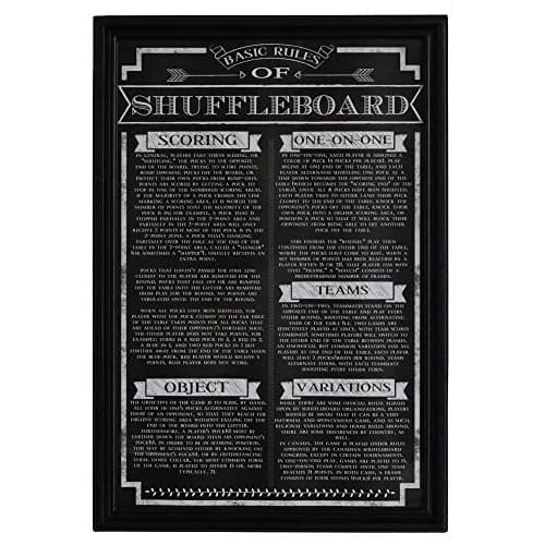 Hathaway Shuffleboard Rules Wall Art, Black | Stylish Game Room Decor with Official Rules (70-120 chars) thumbnail 1