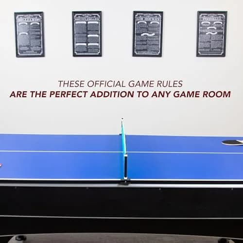 Hathaway Shuffleboard Rules Wall Art, Black | Stylish Game Room Decor with Official Rules (70-120 chars) thumbnail 4