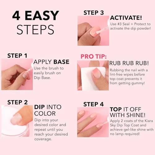 Kiara Sky Dip Powder Pink Tones 1 oz | My Fair Lady Glitter for Natural & French Nails thumbnail 6