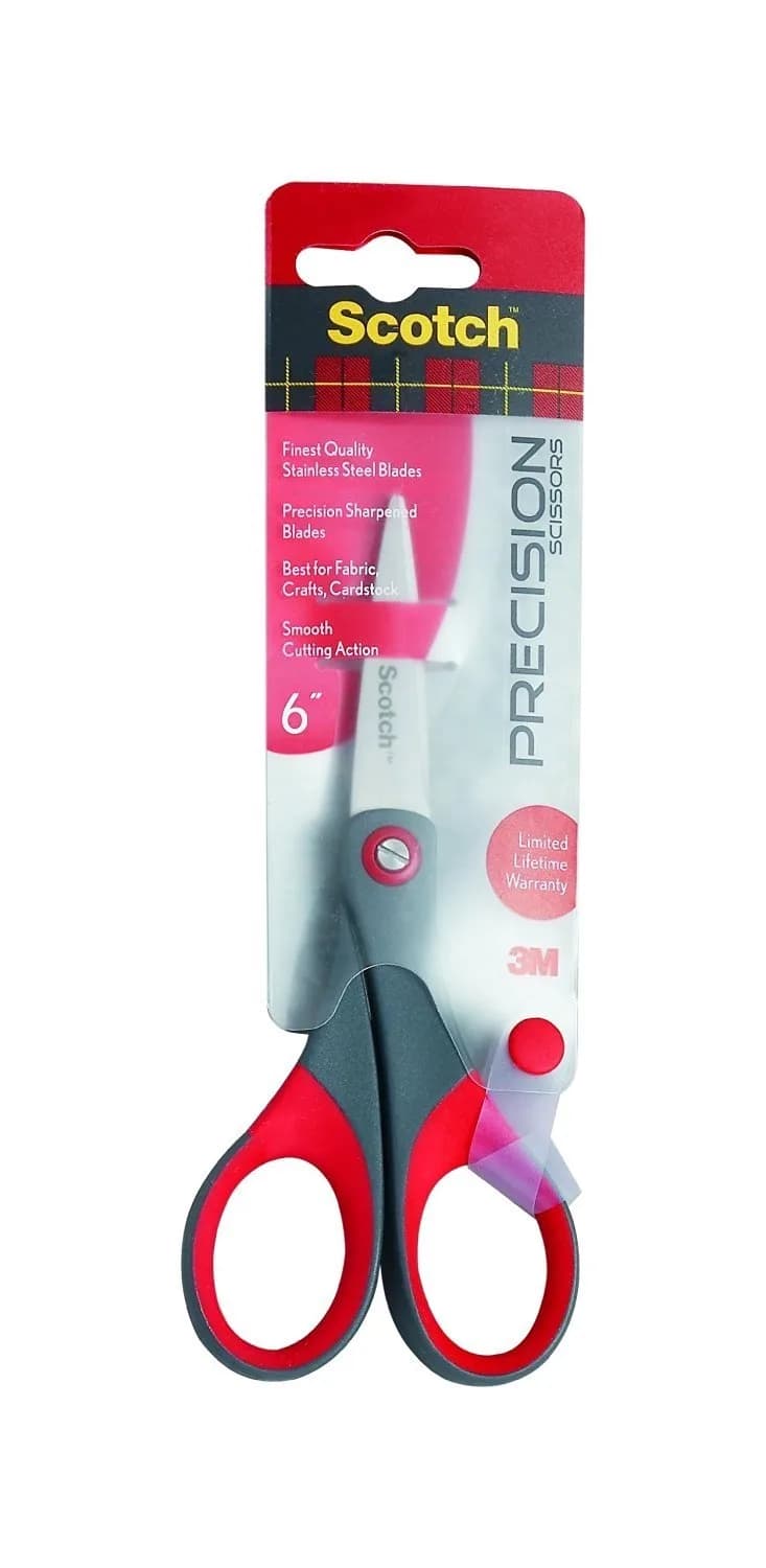 Scotch Precision Scissors 6in Red (5 Pack) | Ambidextrous Stainless Steel Blades - main product image